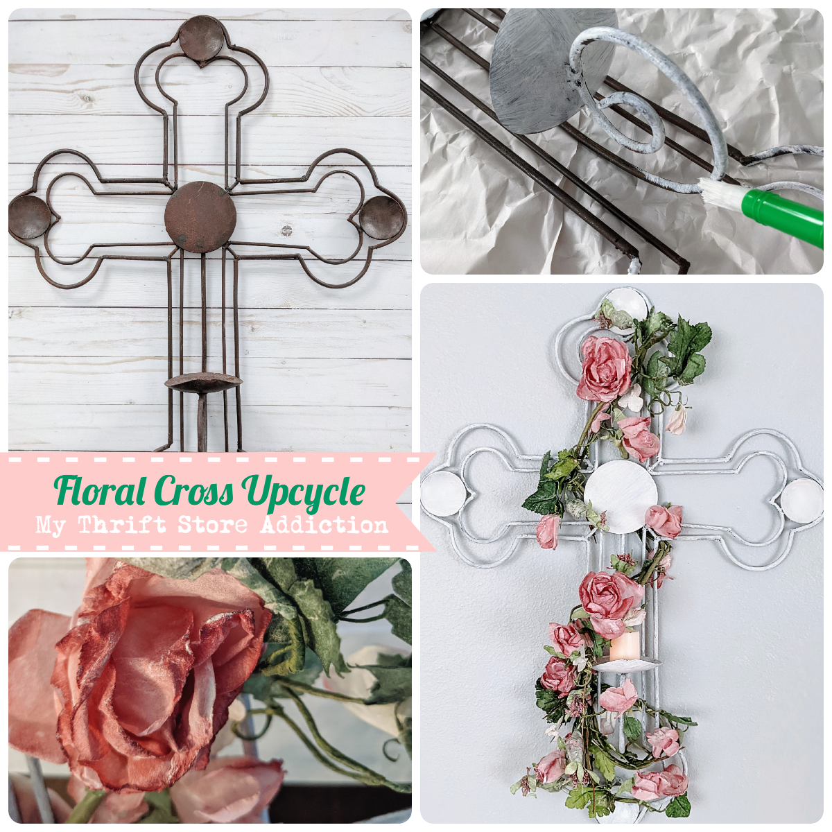 Floral cross upcycle