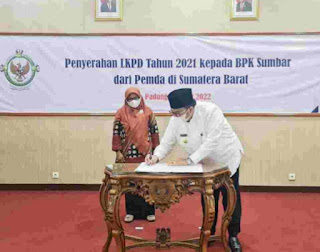 Pasaman resmi menyampaikan LKPD TA 2021 unaudited kepada BPK