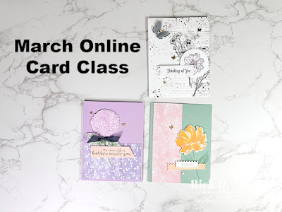 Check out the three cards that I created during this month's Online Card Class and this weeks Ordering Special!