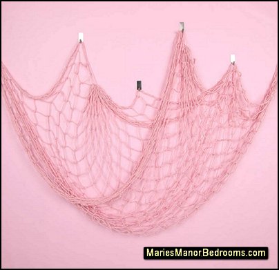 Pink Fishing Net  Fishing Net Wall Hangings nautical baby bedroom decorations