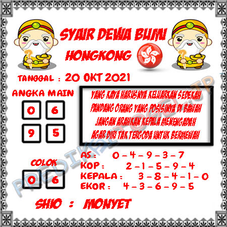 Prediksi Mantra Dewa Bumi HK Rabu 20 Oktober 2021