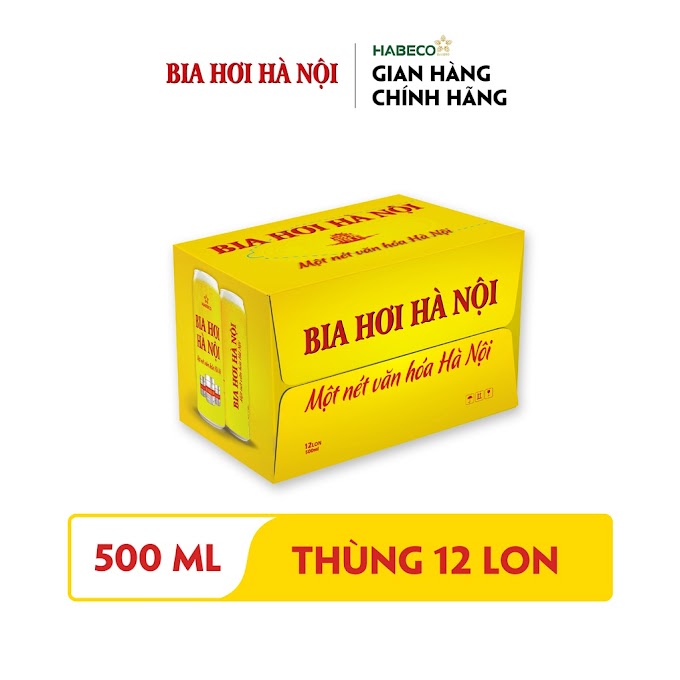 Mall Shop [ biahanoi.ecom ] COMBO 2 Thùng 12 lon Bia Hơi Hà Nội – HABECO (500ml/lon)