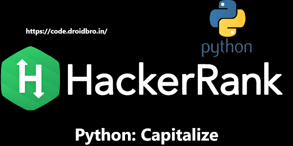 Capitalize! Python Hackerrank solution