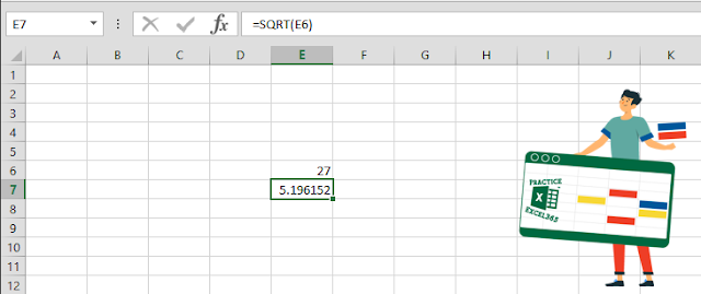 شرح صيغة الدالة SQRT في برنامج مايكروسوفت Excel