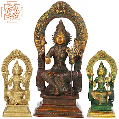 Goddess Rajarajeshwari - Brass Sculpture
