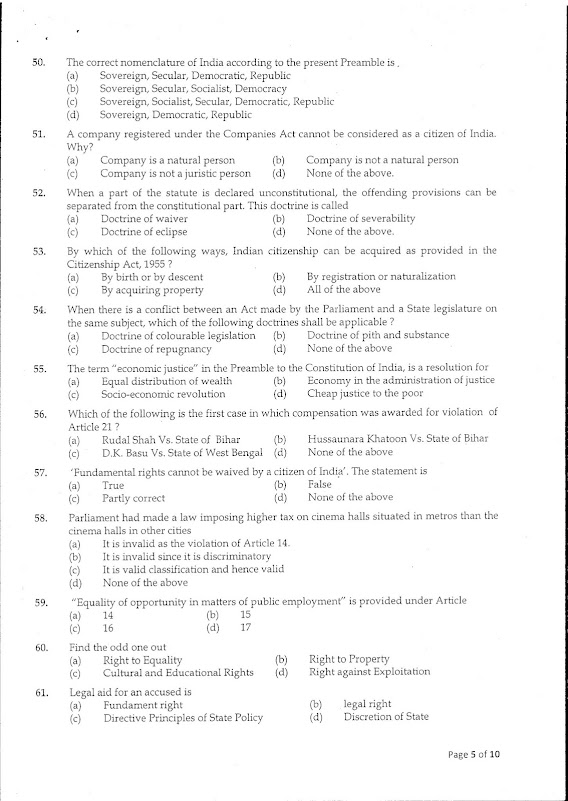 Download Irrigation Recruitment Question Paper for Grade IV Post