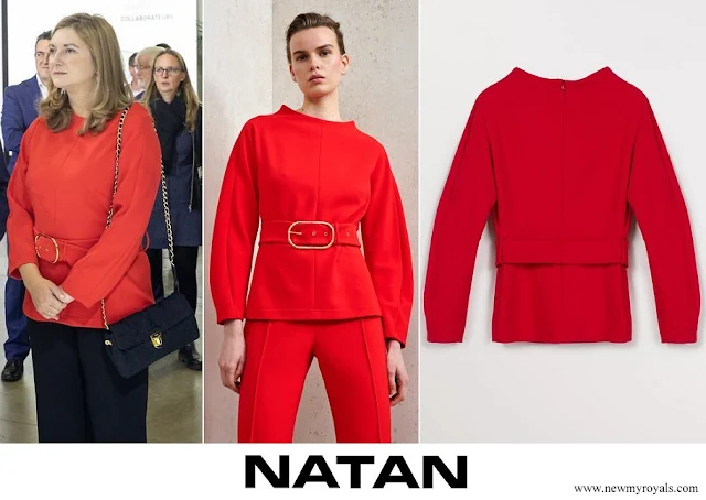 Crown Princess Stephanie wore Natan Perine Thick Crepe Blouse