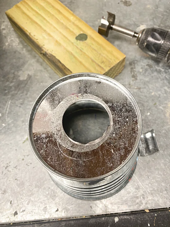 drilled hole and drill bit
