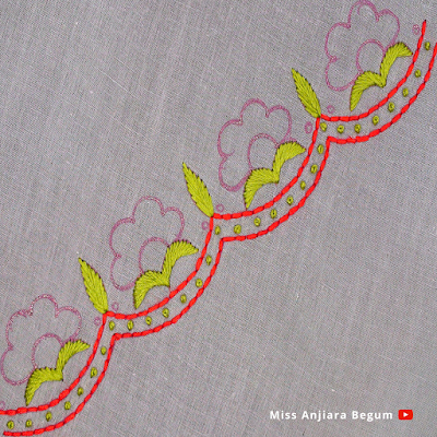 Simple Embroidery Designs for Saree Border, Dress Decoration Idea