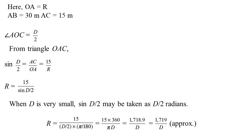 Radius and Degree of a Curve