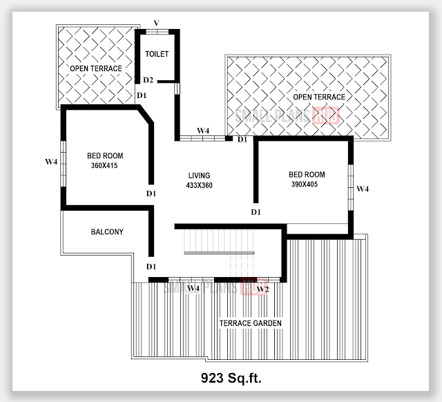 4 Bedroom House plan under 3000 sq.ft.