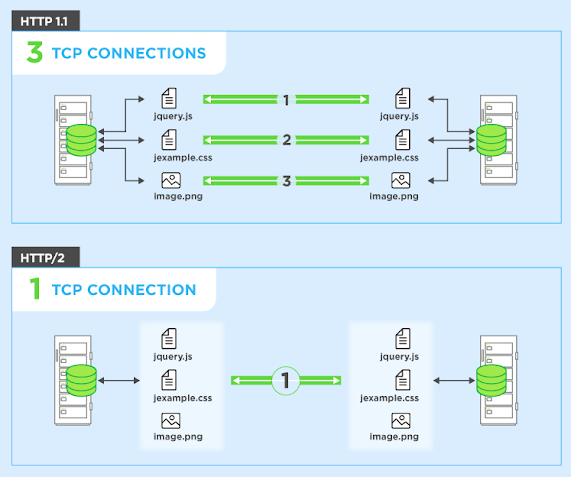 How does HTTP/2 differ from HTTP/1.1, and what are the benefits of using HTTP/2?