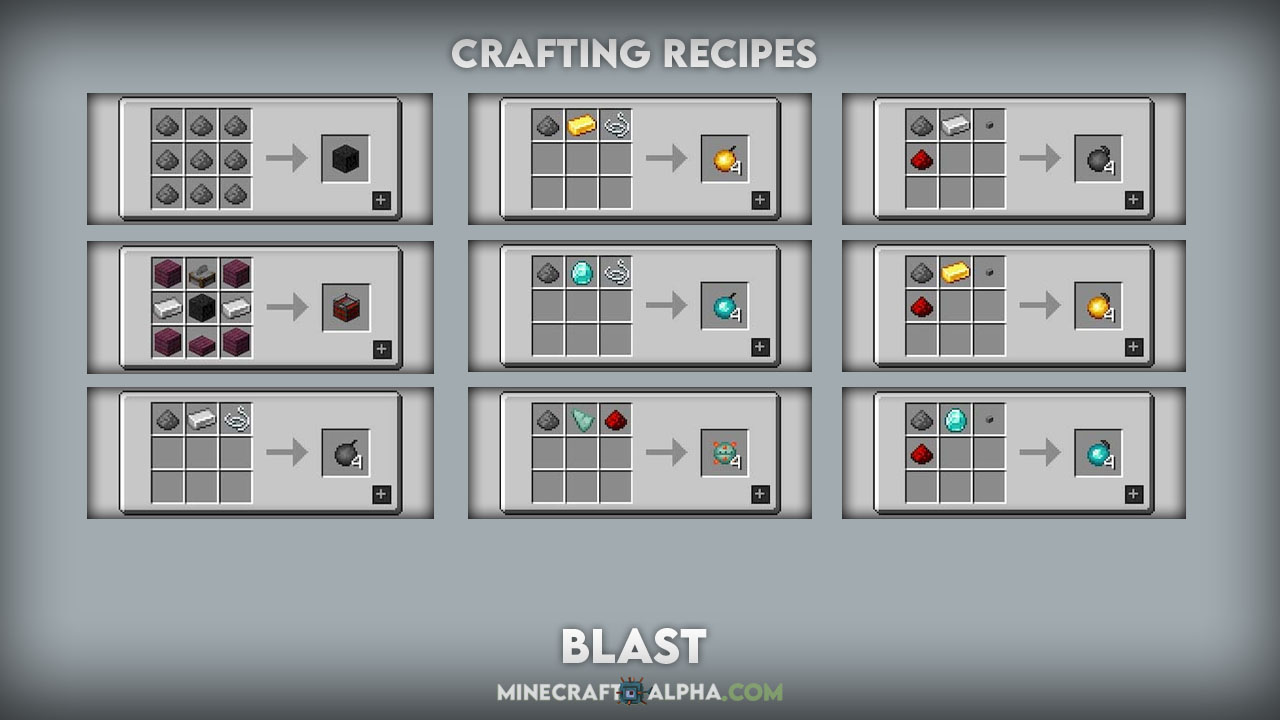 Minecraft Blast Mod Crafting Table Bomb Recipes