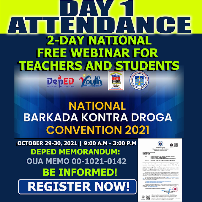 ATTENDANCE FORM for Day 1 Session on National Barkada Kontra Droga (BKD) Convention | October 29