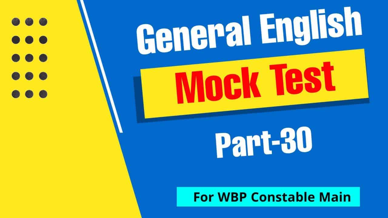 English Mock Test For WBP Constable Main