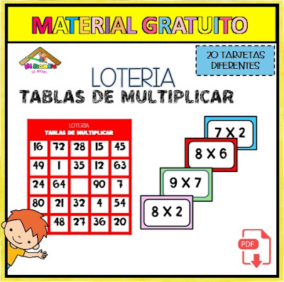 Lotería de tablas de multiplicar para descargar gratis