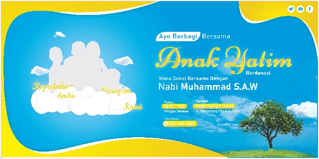 Download Contoh Banner Santunan Anak Yatim CDR Coreldraw Gratis
