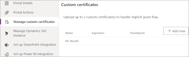 PowerApps portal custom certificate