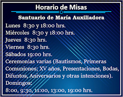 HORARIO DE CELEBRACIONES