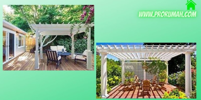 Pergola Kayu yang Dijadikan Spot Tambahan Untuk Bersantai