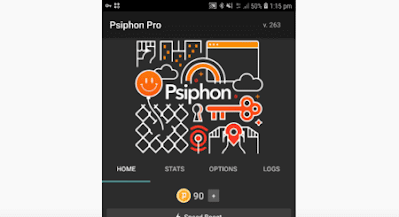 Psiphon VPN connected to free Internet