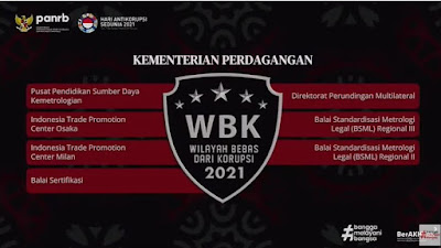 Kemendag Raih 7 Zona Integritas Wilayah Bebas Korupsi Tahun 2021