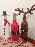 Manualidades de Navidad con botellas de vidrio recicladas