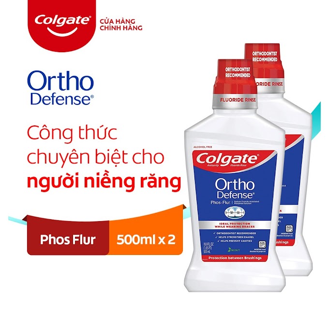 Mall Shop [ colgate.palmolive_vietnam ] Combo 2 Nước súc miệng Colgate Ortho với công thức chuyên biệt cho người niềng răng 500ml