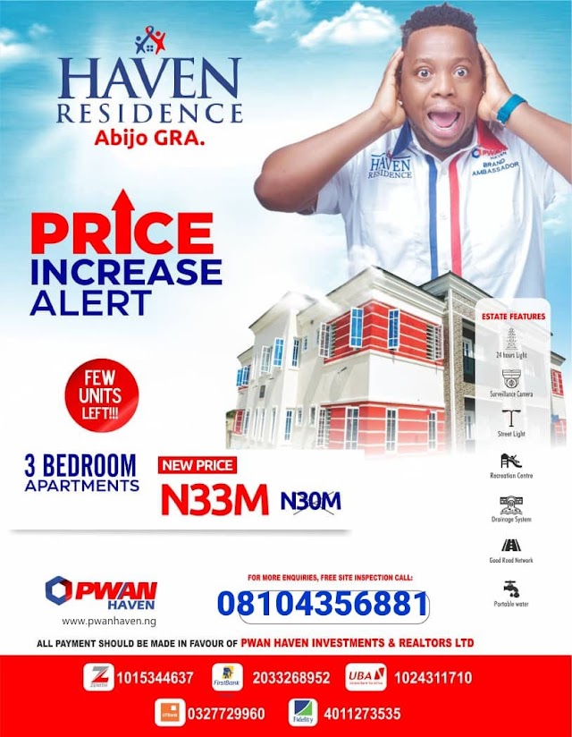Become An Instant Landlord or Landed Property Owner at Haven Residence Abijo G.R.A