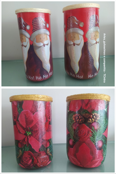 reciclagem de garrafas; vaso; garrafa cortada; decoração de natal;