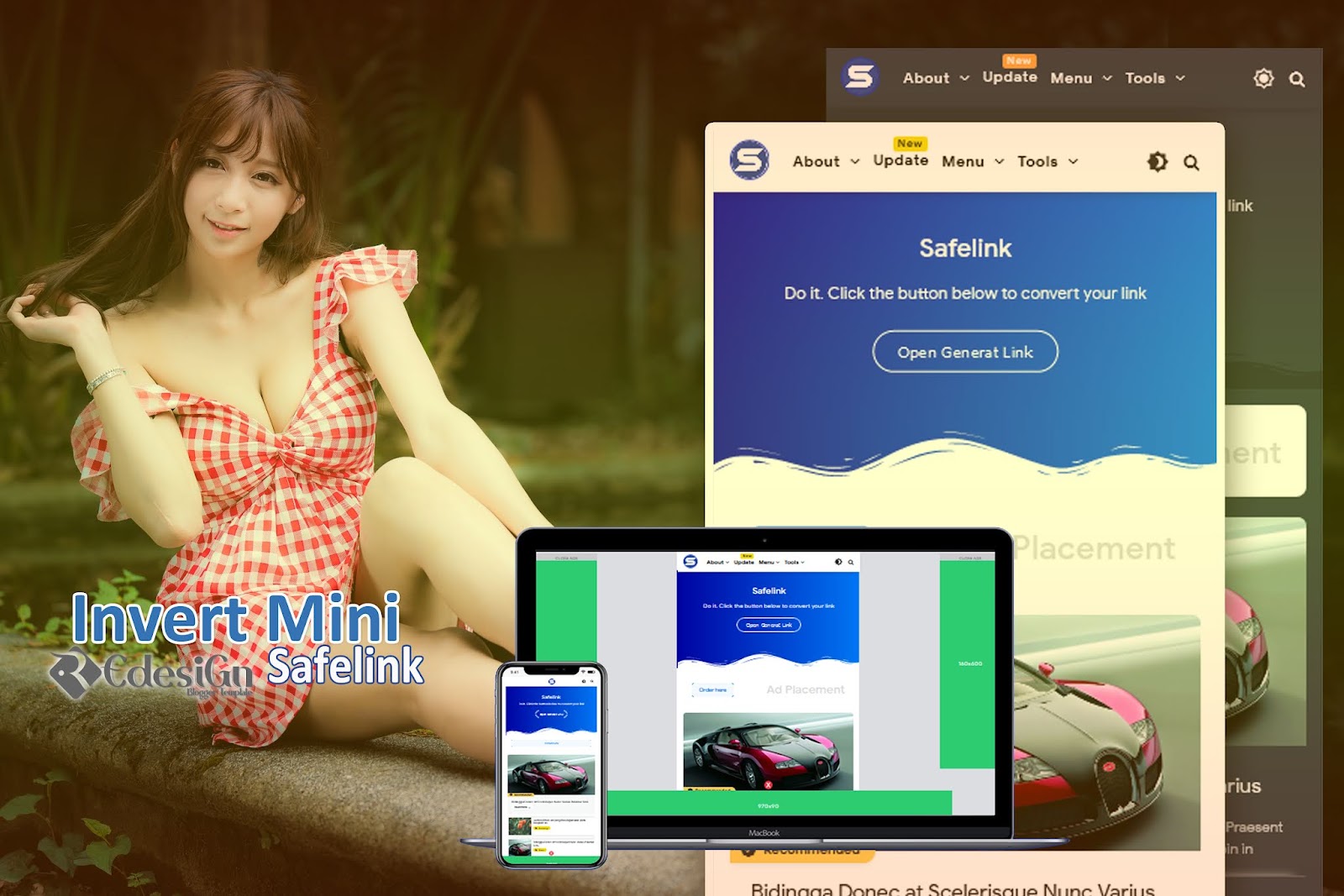 Redesign Invert Mini Safelink Responsive Blogger Template