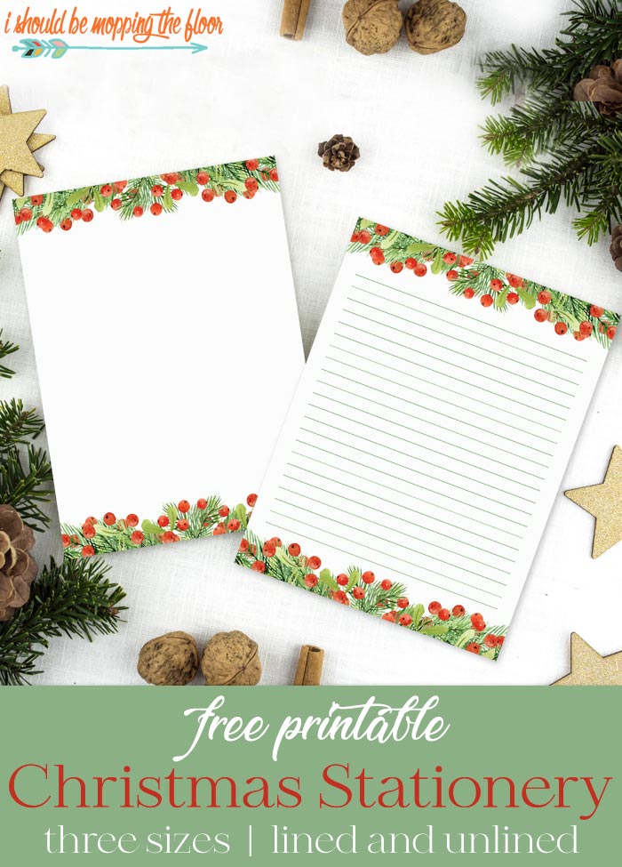 Poinsettia Corner Christmas Holiday Stationery Paper 80 Sheets 