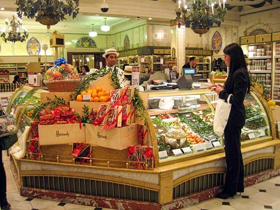 Fruit and nuts in Harrods food hall