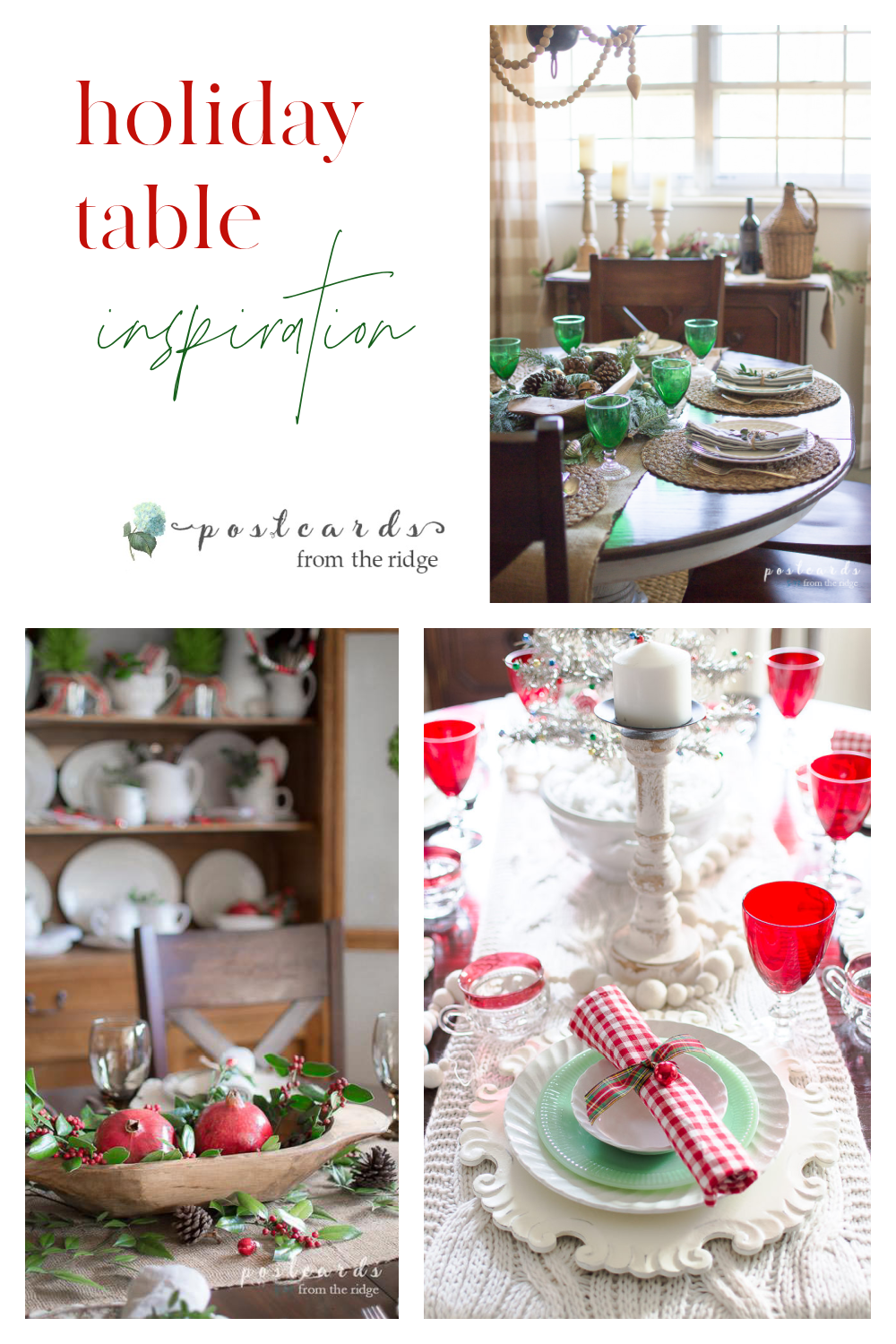 collage of christmas table decoration ideas