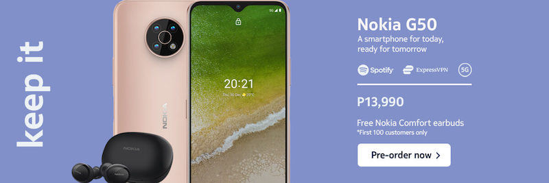 Nokia G50 featuring 48MP main camera available for pre-order in Shopee Mall starting November 1!