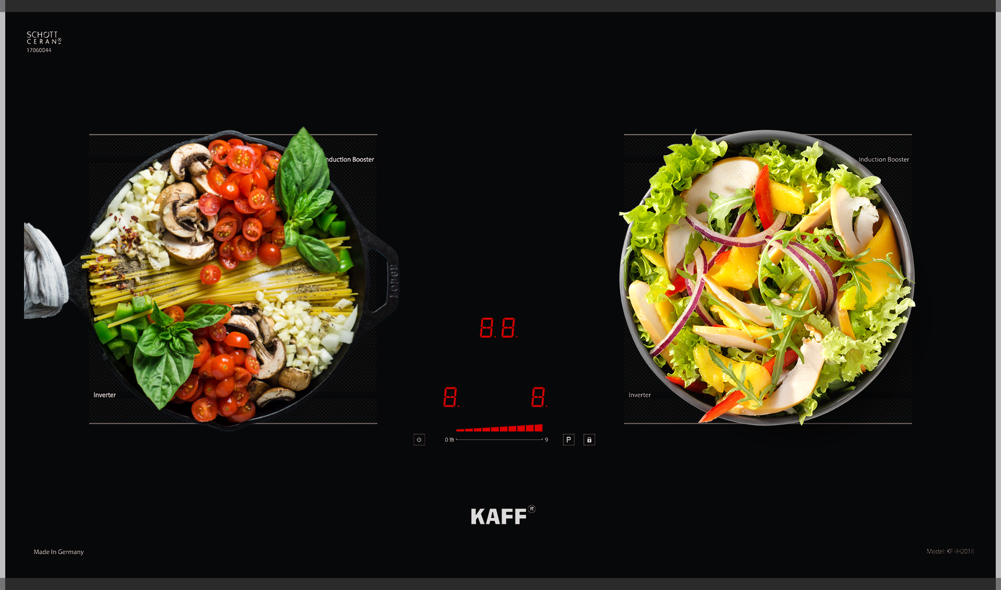 Bếp từ Kaff KF-IH201II được ứng dụng công nghệ Inverter giúp tiết kiệm tối đa điện năng mà bếp vẫn đạt hiệu suất xử lý cao nhất trong quá trình sử dụng.
