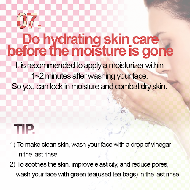 Do hydrating skin care before the moisture is gone/tip