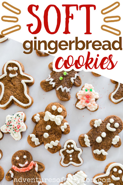 frosted gingerbread cookies with text overlay