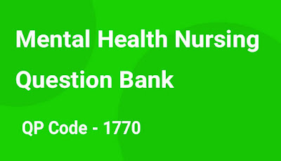 Mental Health Nursing RGUHS BSc Nursing Question Bank, Blueprint PDF, Download Question Bank PDF, RGUHS 3RD YEAR
