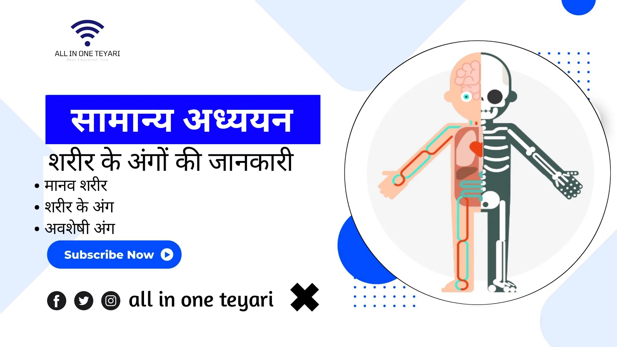शरीर के अंगों की जानकारी | Gk in Hindi