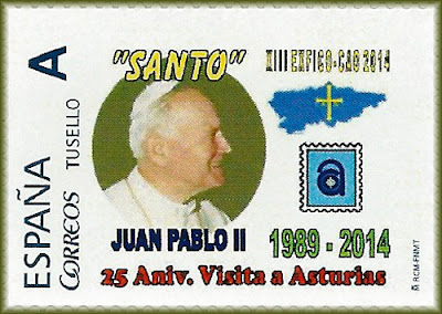 Juan Pablo II, Centro asturiano, Oviedo, exposición , filatelia, coleccionismo