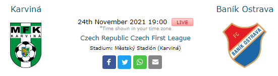 Karviná vs Baník Ostrava Live Score