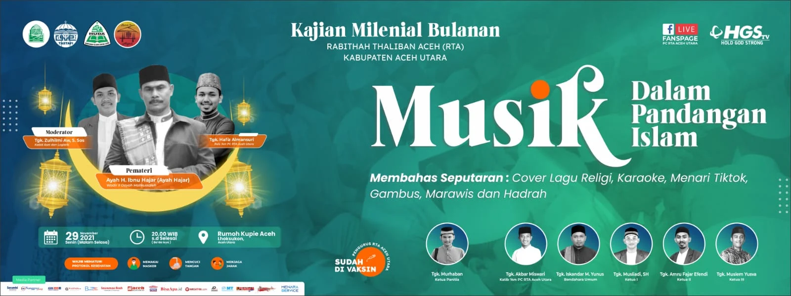 RTA Aceh Utara Kembali Gelar Kajian Milenial Bertema Musik Dalam Pandangan Islam, Ini Jadwalnya!