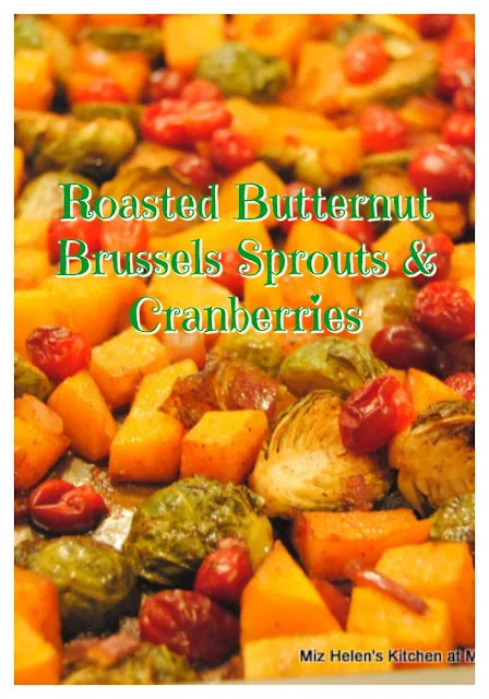 Roasted Butternut, Brussels Sprouts with Cranberries