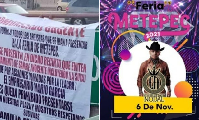En Narcomantas amenaza La Familia Michoacana a Cristian Nodal "respeten nuestra plaza y nosotros respetamos sus vidas"