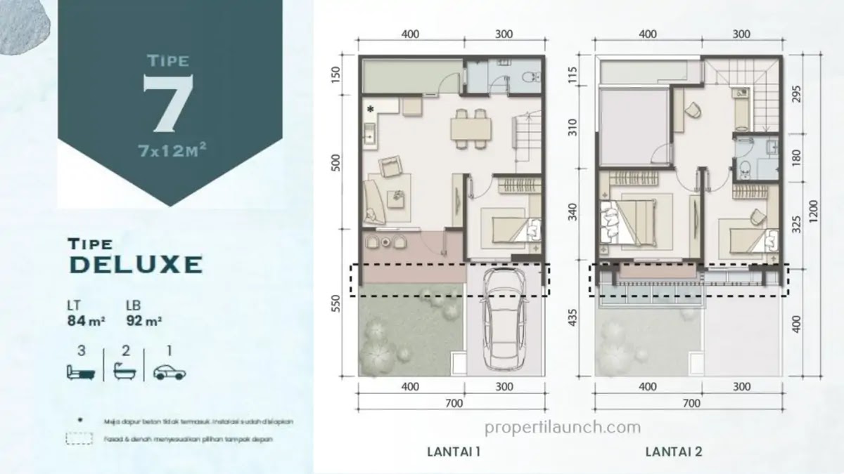 Denah Rumah Leonora Symphonia Serpong Tipe L7 Deluxe