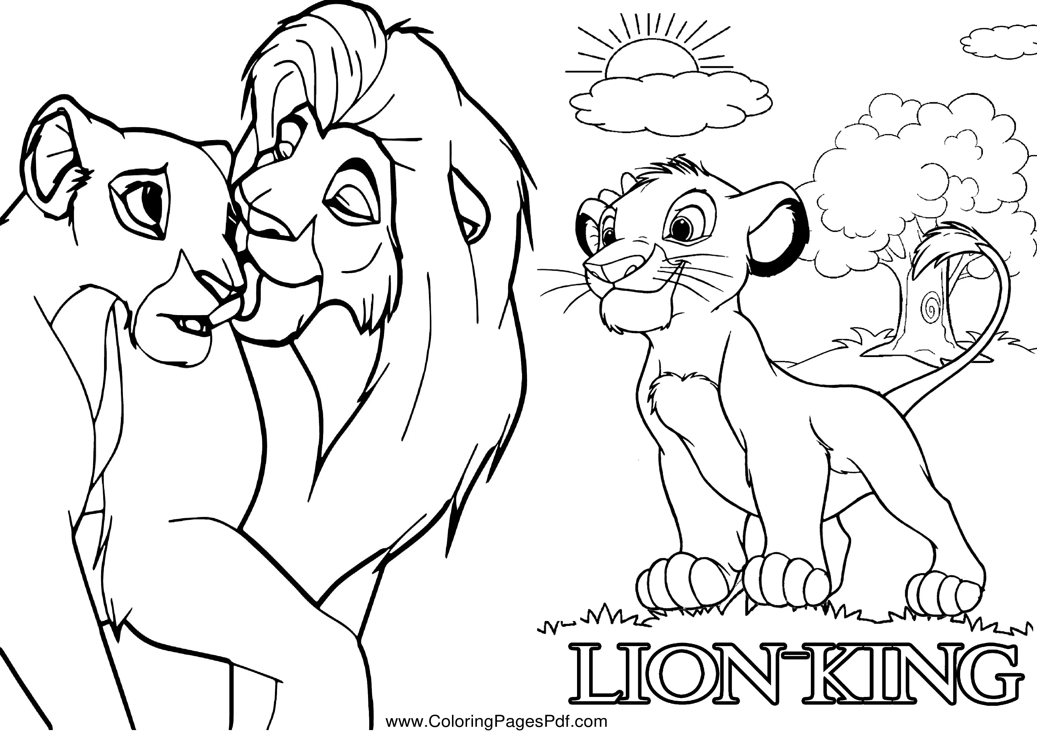 Free Lion king coloring pages