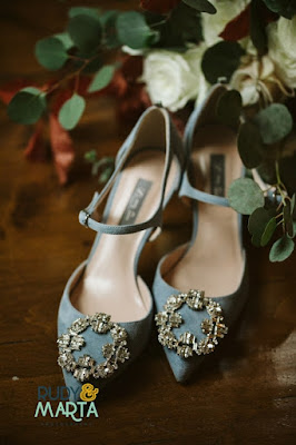 blue wedding heels with jewels