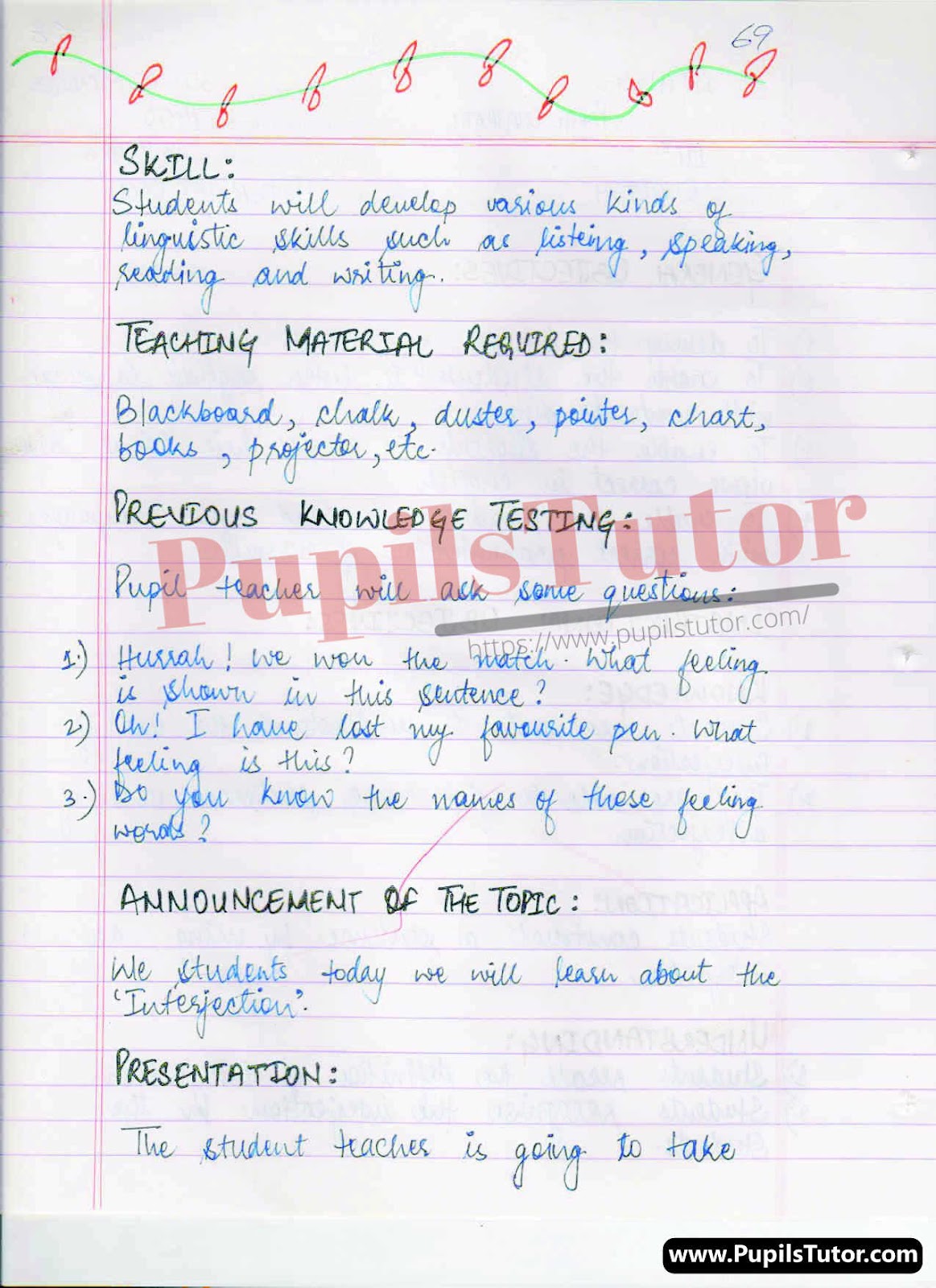 Discussion And Mega Teaching Skill Interjection Lesson Plan For B.Ed And Deled Free Download PDF And PPT (Power Point Presentation And Slides) – (Page And Image Number 2) – PupilsTutor