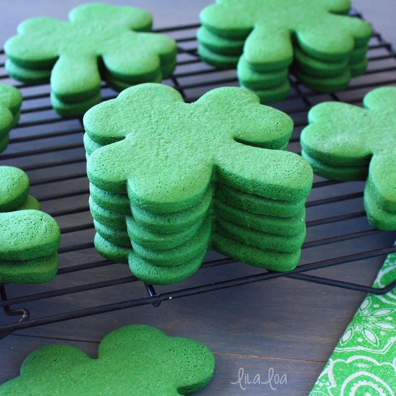 Green Velvet shamrock sugar cookies for St. Patrick's Day - a sugar cookie recipe